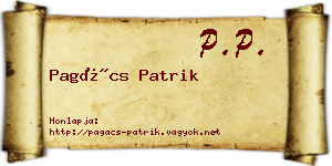 Pagács Patrik névjegykártya